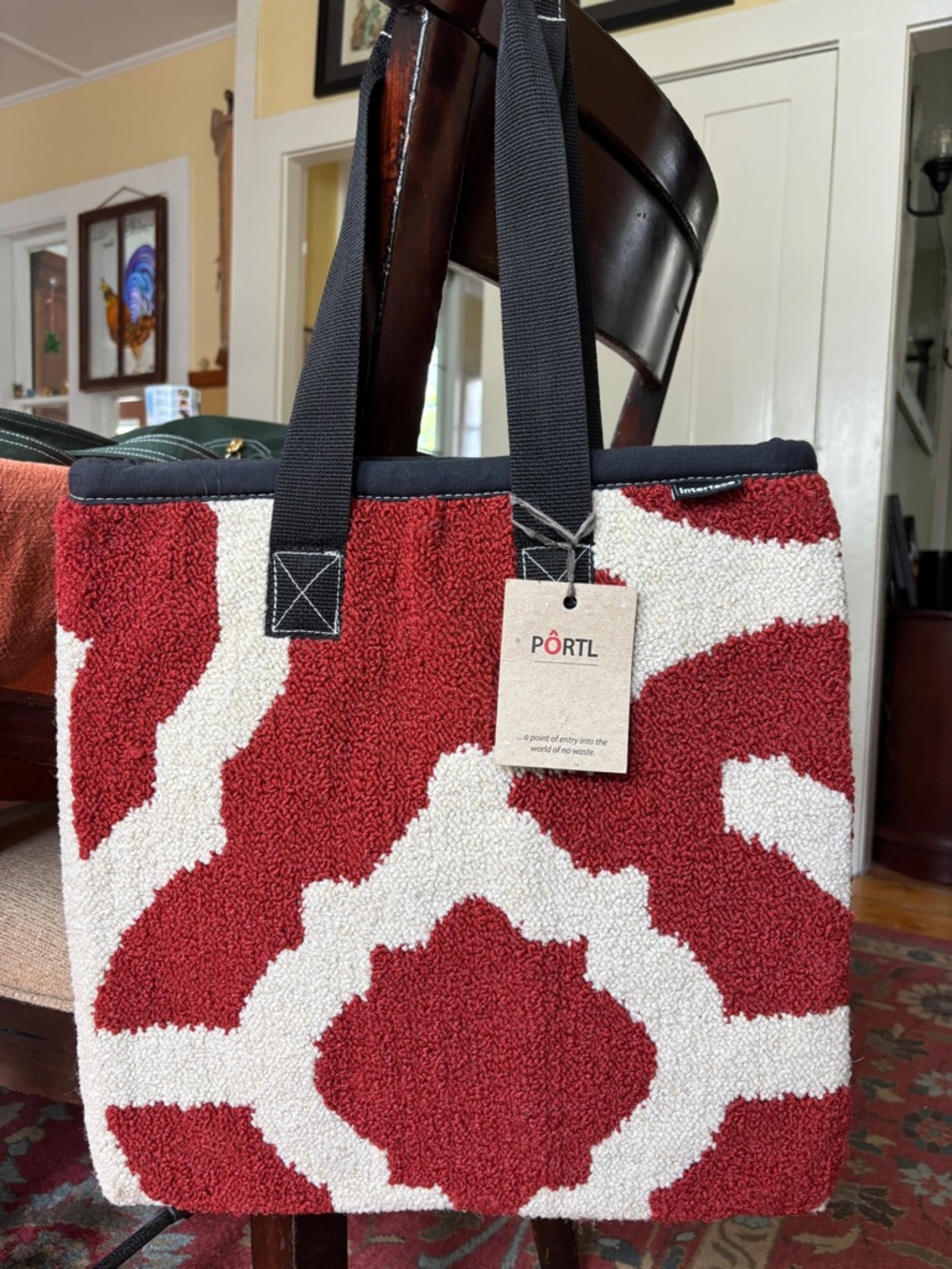Interface carpet Red & Cream Patterned Tote Bag